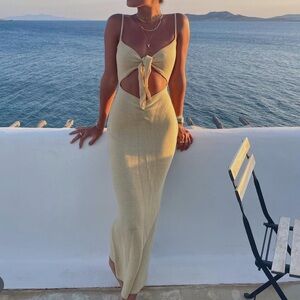 DANIELLE BERNSTEIN Cream Midi Dress